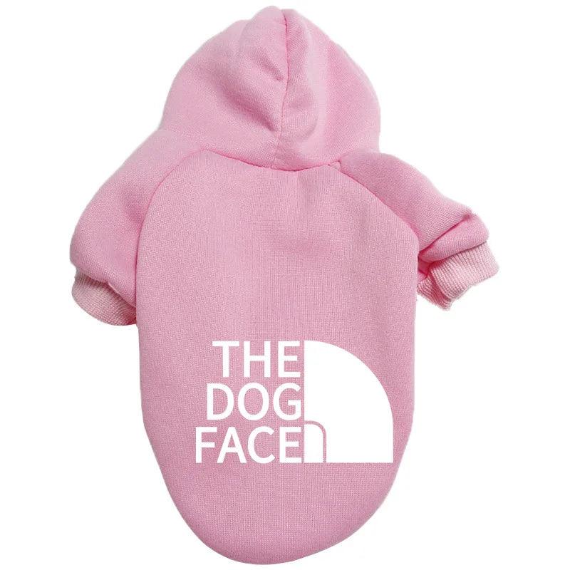New Pet Dog Hoodies Autumn and Winter Season Large Dog Clothes Dog Face Text Pattern French Bulldog Labrador Jacket Clothing