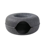 Donut Cat Bed Pet Cat Tunnel Interactive Game Toy Cat Bed Dual-Use Indoor Toy Kitten Sports Equipment Cat Training Toy Cat House - Fortunato Store