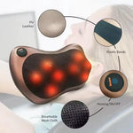 Car Home Head Massager Cervical Shiatsu Massage Neck Back Waist Body Electric Multifunctional Massage Pillow Cushion - Fortunato Store