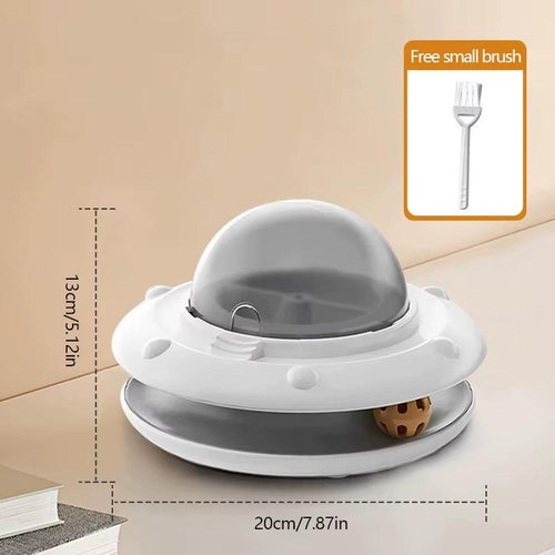 Electric Interactive Cat Food - 2-In-1 Slow Food and Track Ball Toys Promote Healthy Eating and Mental Stimulation Indoors