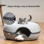 Donut Cat Bed Pet Cat Tunnel Interactive Game Toy Cat Bed Dual-Use Indoor Toy Kitten Sports Equipment Cat Training Toy Cat House - Fortunato Store