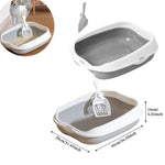 Semi Enclosed Cat Little Box with High Side Bedpan Potty Toilet for Small Pets Indoor Cats Little Tray Kitty Litter Pan Shovel - Fortunato Store