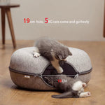 Donut Cat Bed Pet Cat Tunnel Interactive Game Toy Cat Bed Dual-Use Indoor Toy Kitten Sports Equipment Cat Training Toy Cat House - Fortunato Store