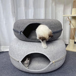 Donut Cat Bed Pet Cat Tunnel Interactive Game Toy Cat Bed Dual-Use Indoor Toy Kitten Sports Equipment Cat Training Toy Cat House - Fortunato Store